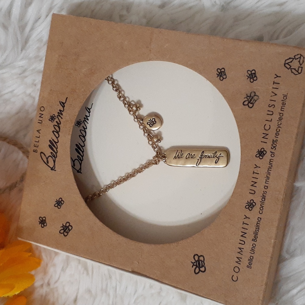 WE ARE FAMILY Statement Necklace Boxed NWT